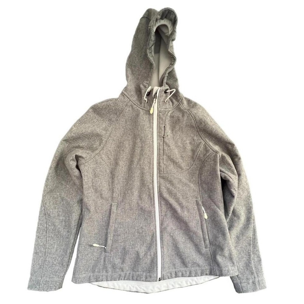 Kirkland Softshell Jacket Gray Hooded‎ Fleece Lined Full Zip Large
